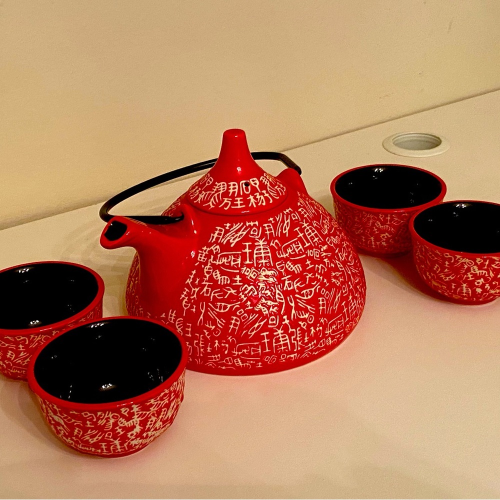 Red Chinese Tea Set